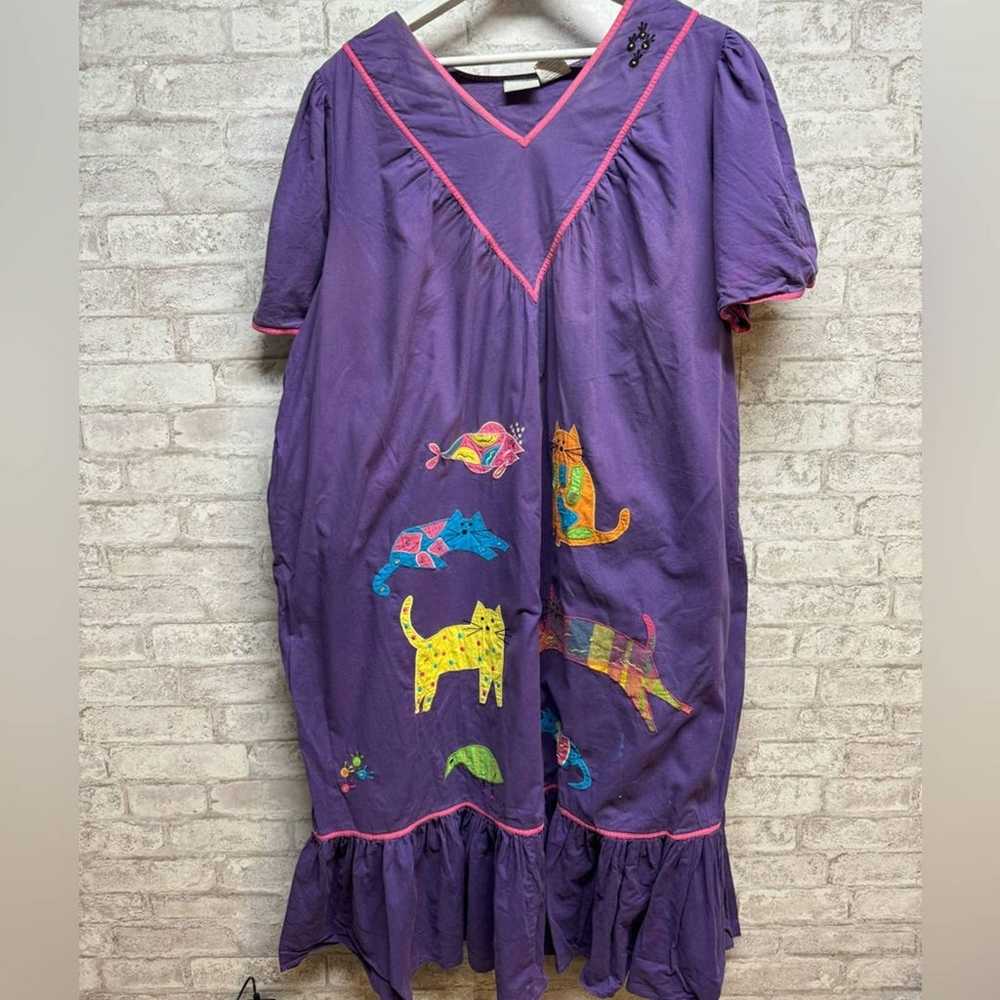 Blair vintage dress nightgown women’s XL embroide… - image 1
