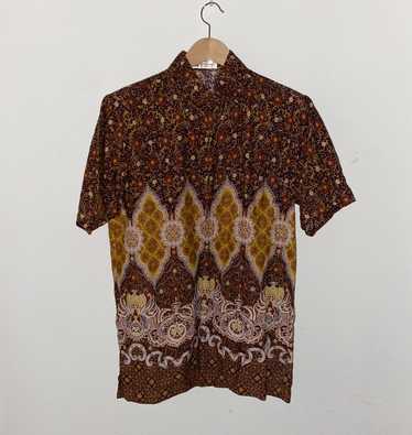 Other Keraton Brown Short-Sleeve Button-Up Shirt … - image 1