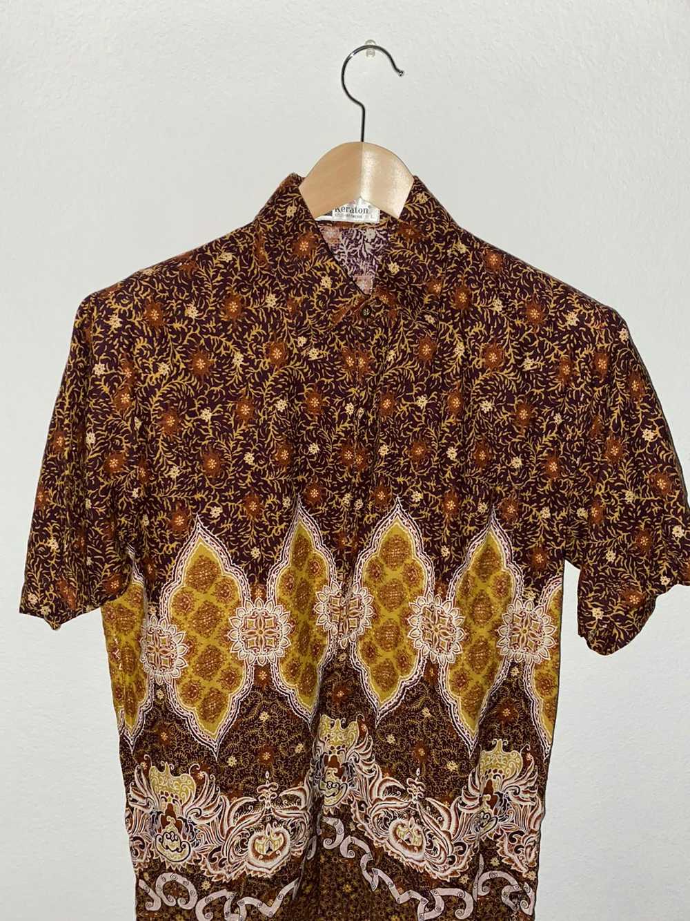 Other Keraton Brown Short-Sleeve Button-Up Shirt … - image 2
