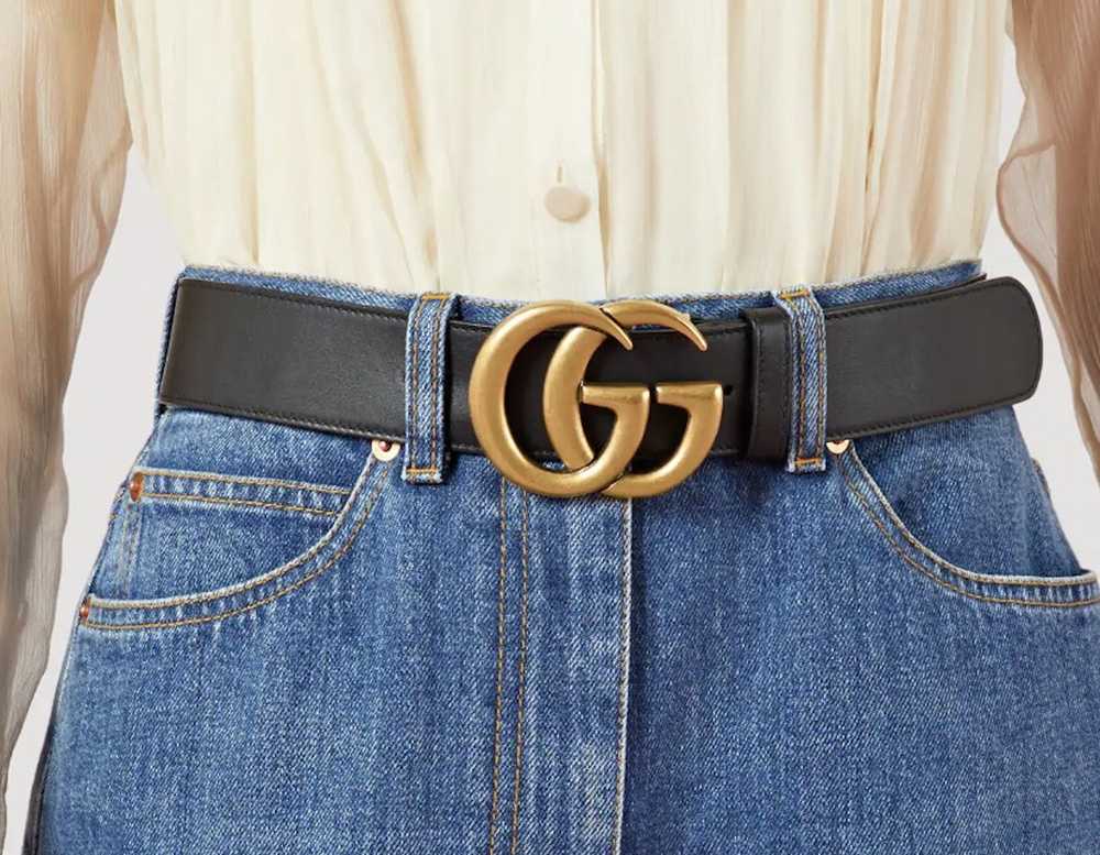 Gucci Gucci Belt, Women's Wide Black Leather - image 4