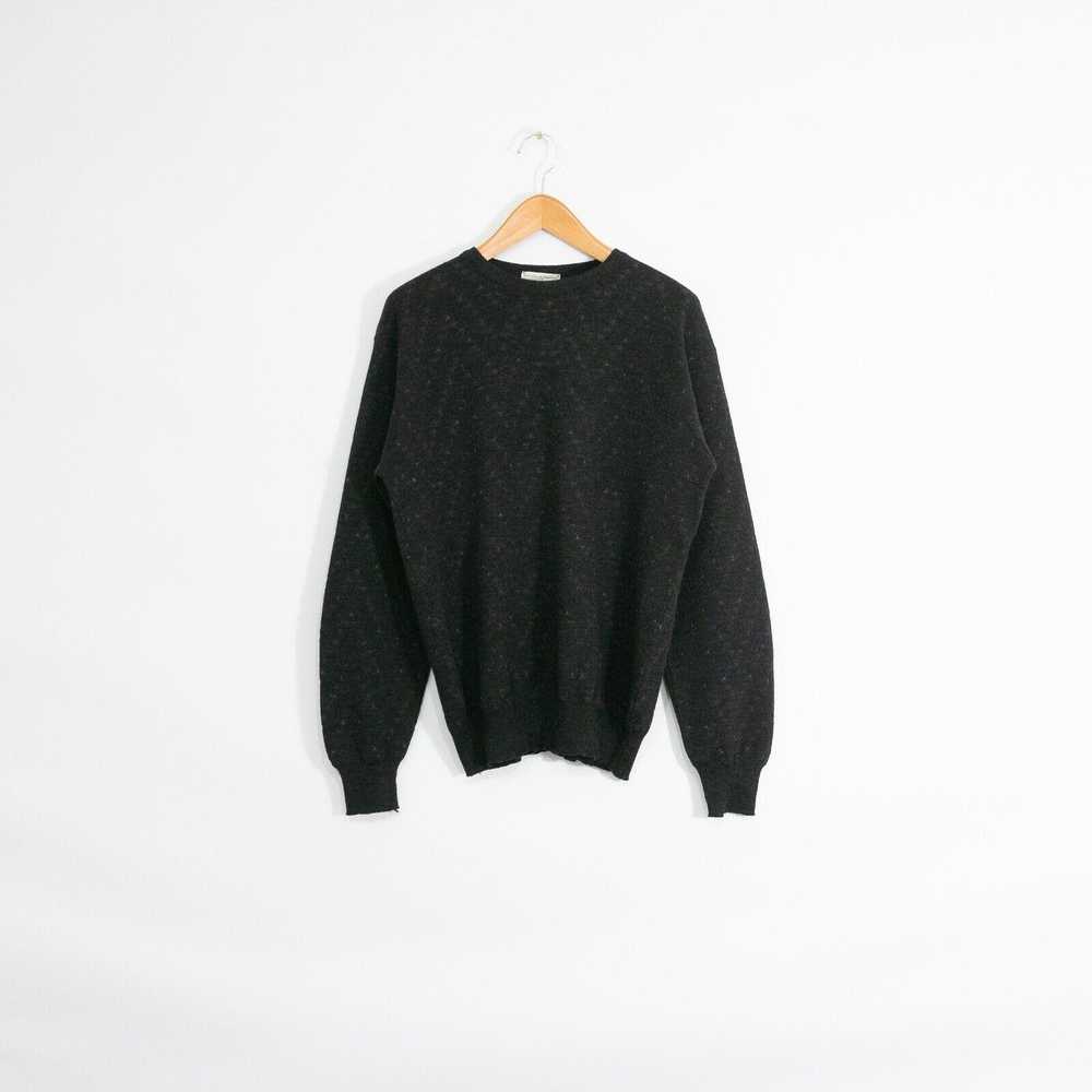 Vintage Vintage Black Knit Wool Sweater Sz L - Ab… - image 1