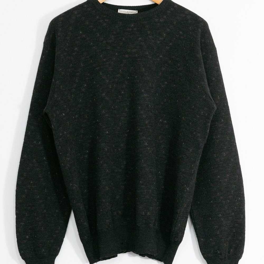 Vintage Vintage Black Knit Wool Sweater Sz L - Ab… - image 2