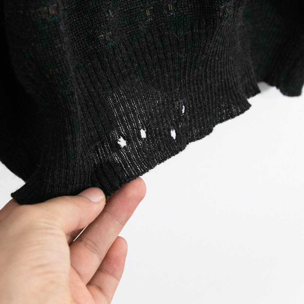 Vintage Vintage Black Knit Wool Sweater Sz L - Ab… - image 3