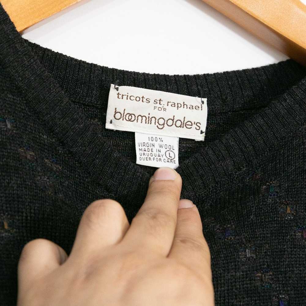 Vintage Vintage Black Knit Wool Sweater Sz L - Ab… - image 4