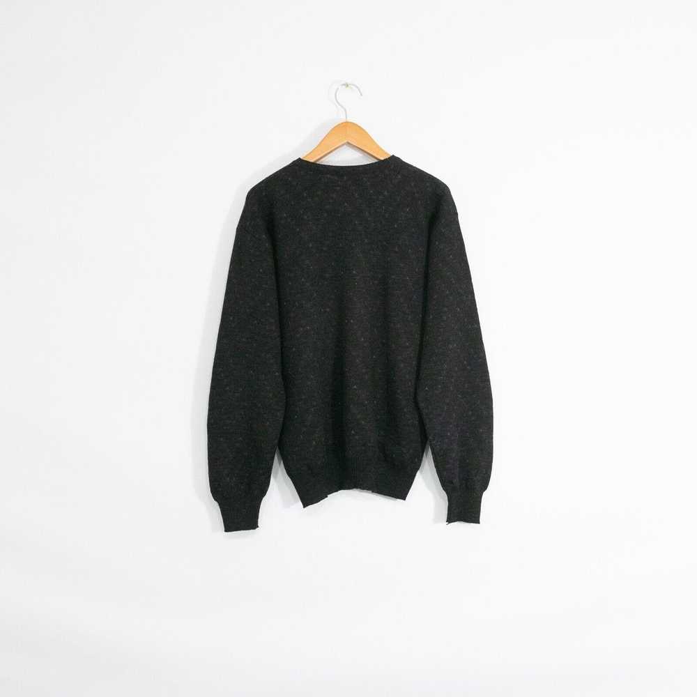 Vintage Vintage Black Knit Wool Sweater Sz L - Ab… - image 5