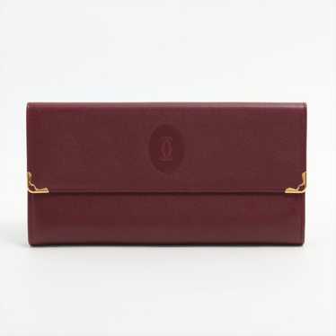 小物 Cartier Must de Cartier Long Wallet Wine Cartier Burgundy Must de Cartier Long Wallet