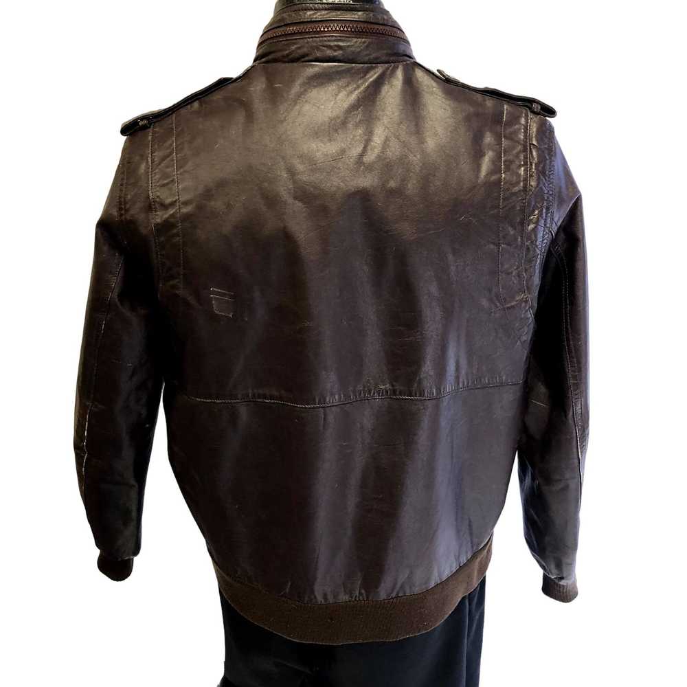 Unkwn 60's Grais Oxblood Leather CAFE RACER Coat … - image 4