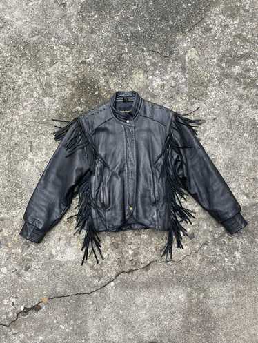 Harley davidson outlet fringed leather jacket