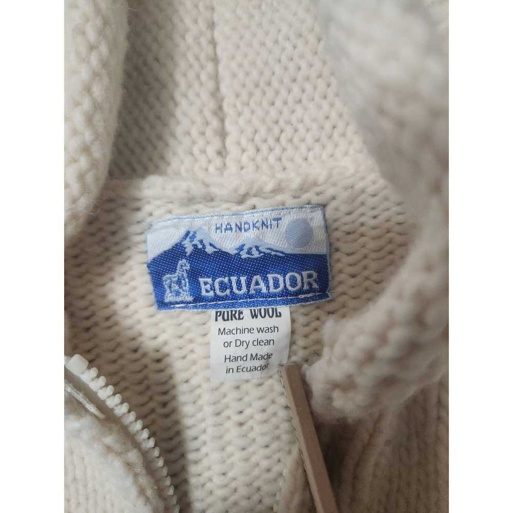 Handcrafted Hand Knit Wool Hooded Americana Sweat… - image 11