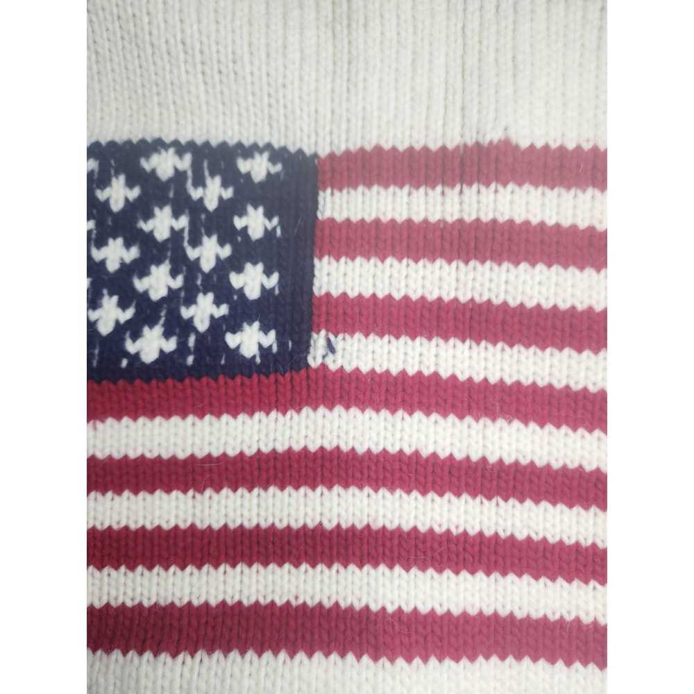 Handcrafted Hand Knit Wool Hooded Americana Sweat… - image 5