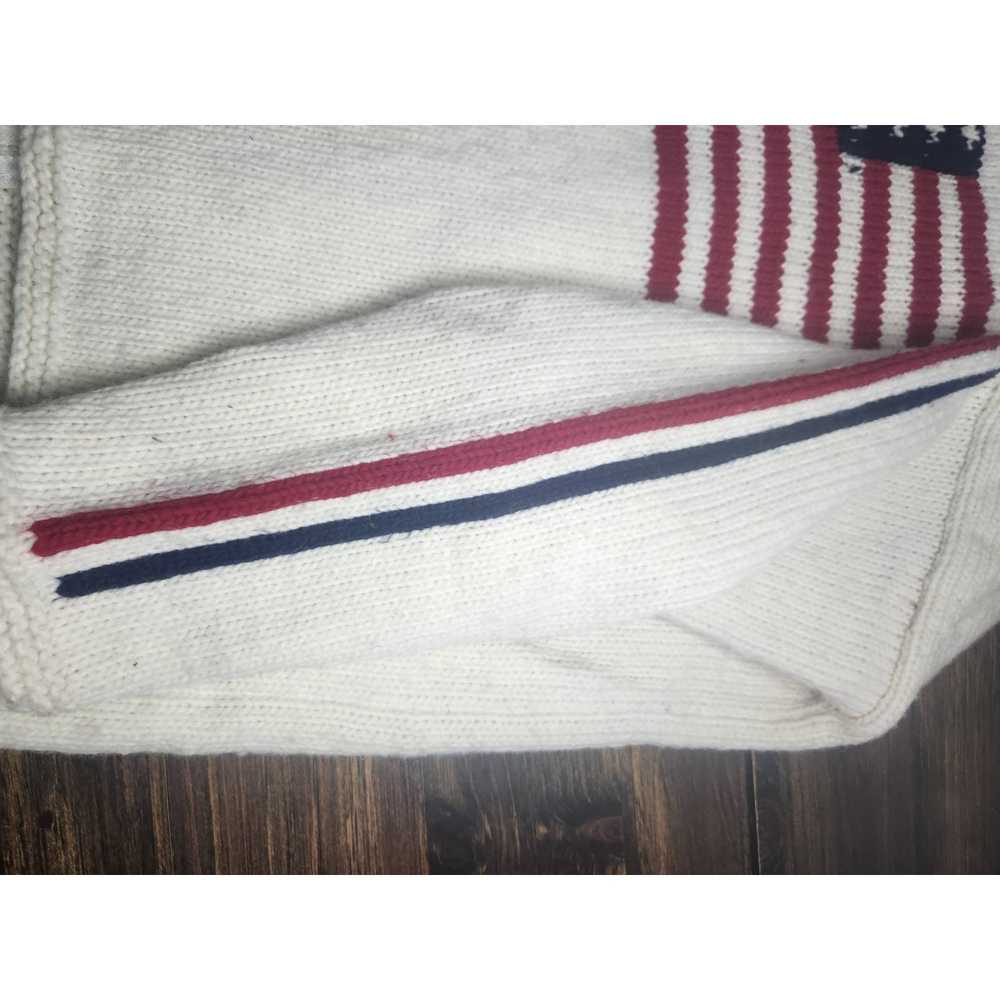 Handcrafted Hand Knit Wool Hooded Americana Sweat… - image 7