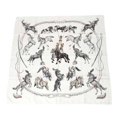 Hermes HERMES Scarf Carre90 100% Silk Hermes White - image 1