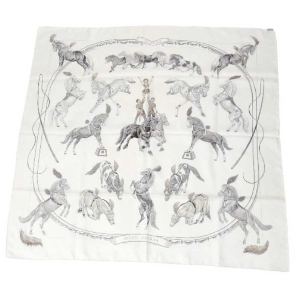 Hermes HERMES Scarf Carre90 100% Silk Hermes White - image 2