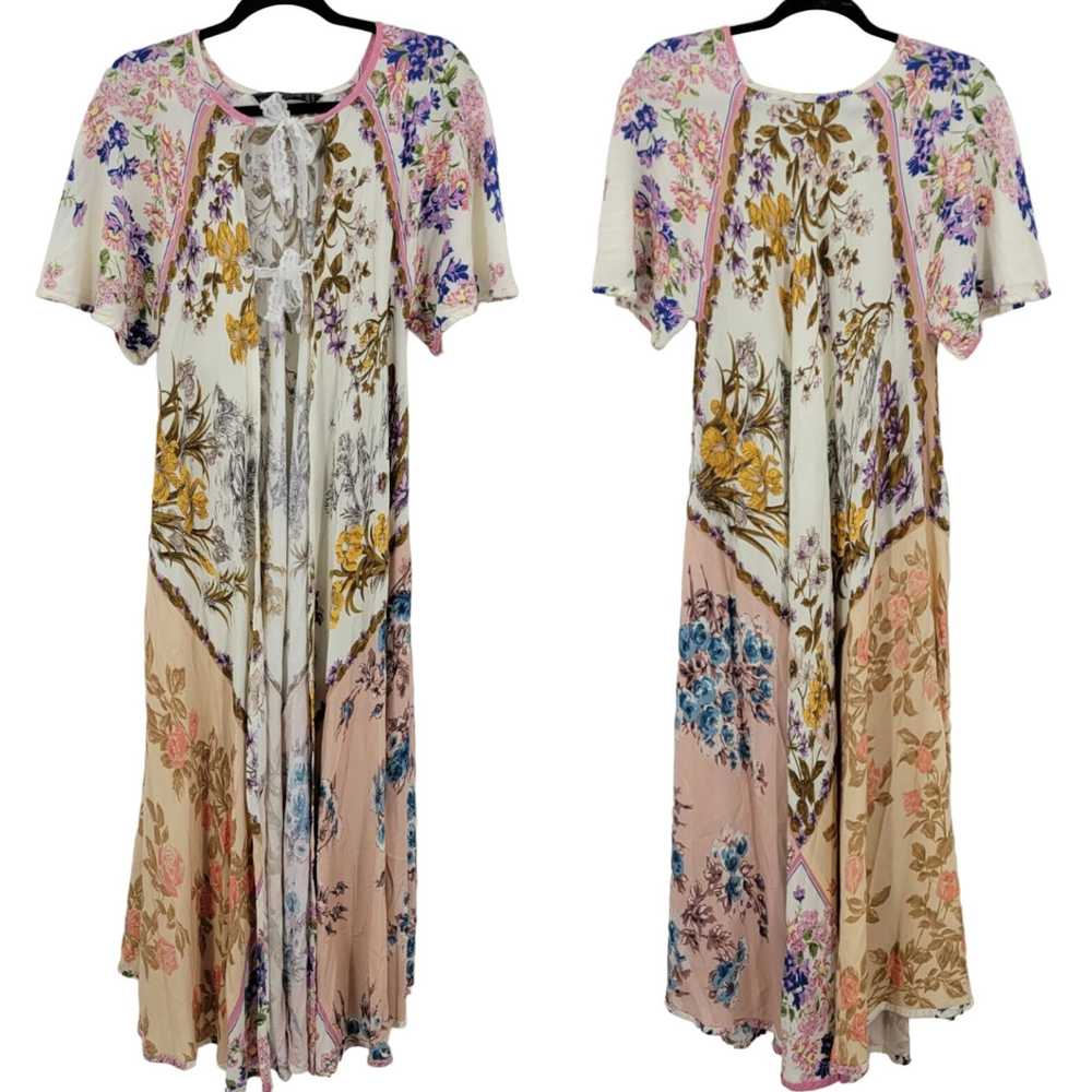 Zara Upcycled Zara Floral Patchwork Maxi Duster M… - image 1
