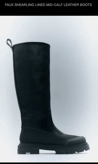 Zara Zara Faux Shearling Lined Leather Boots