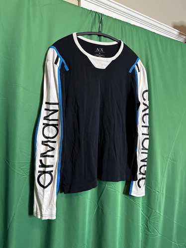 Armani Exchange Long sleeve logo print striped t-s