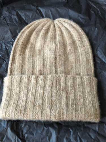 The Elder Statesman Short Bunny Echo Beanie in Cam