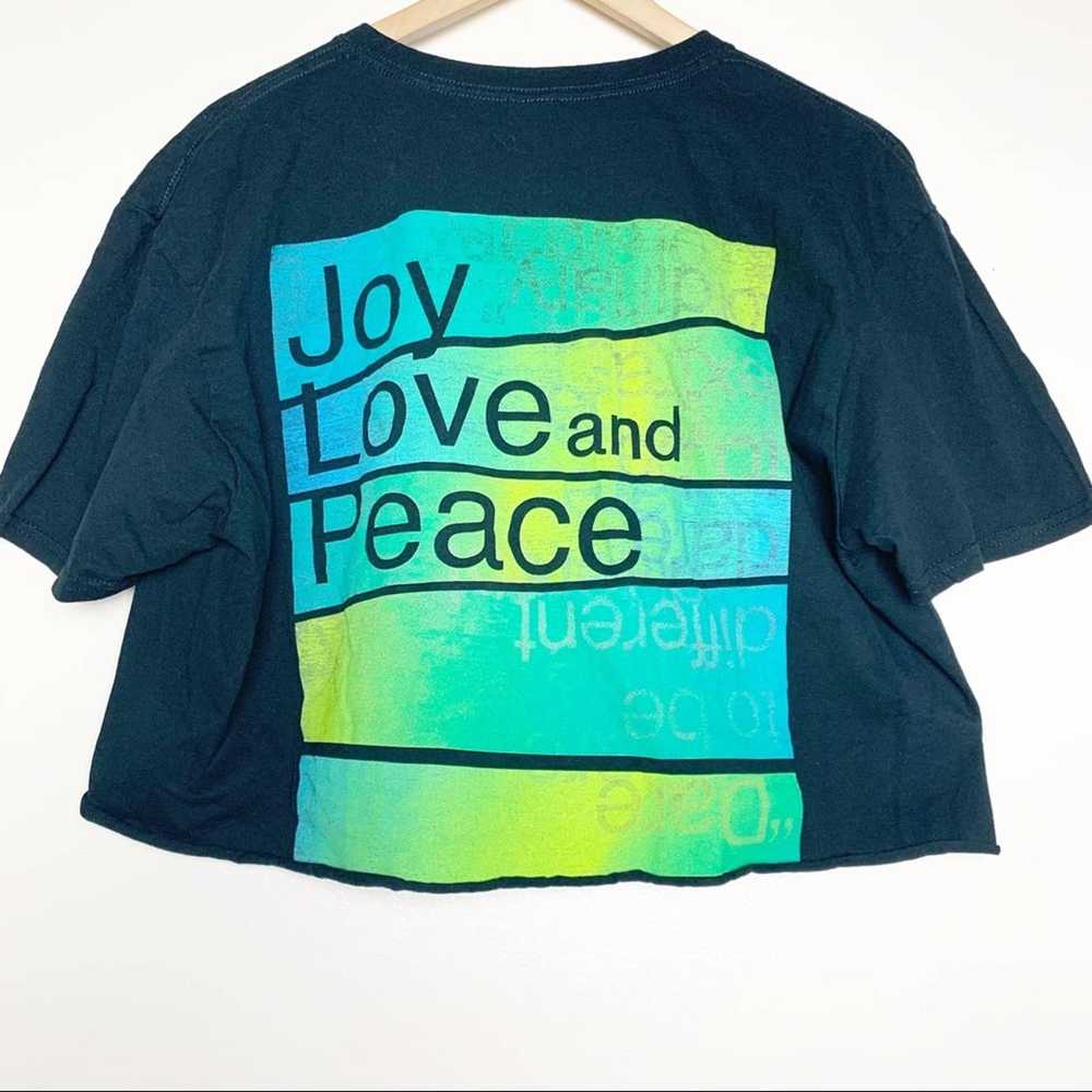 Gildan Gildan Black Joy, Love & Peace Cropped Tee… - image 2