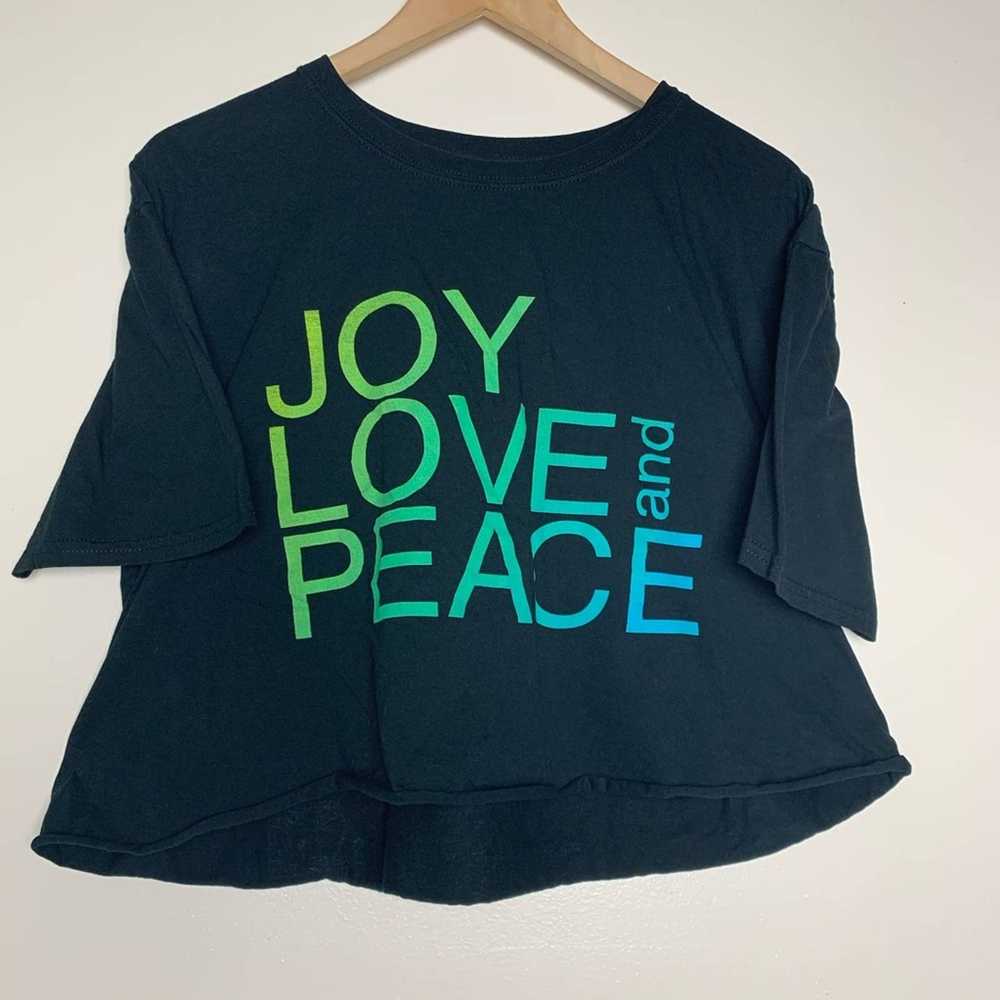 Gildan Gildan Black Joy, Love & Peace Cropped Tee… - image 4