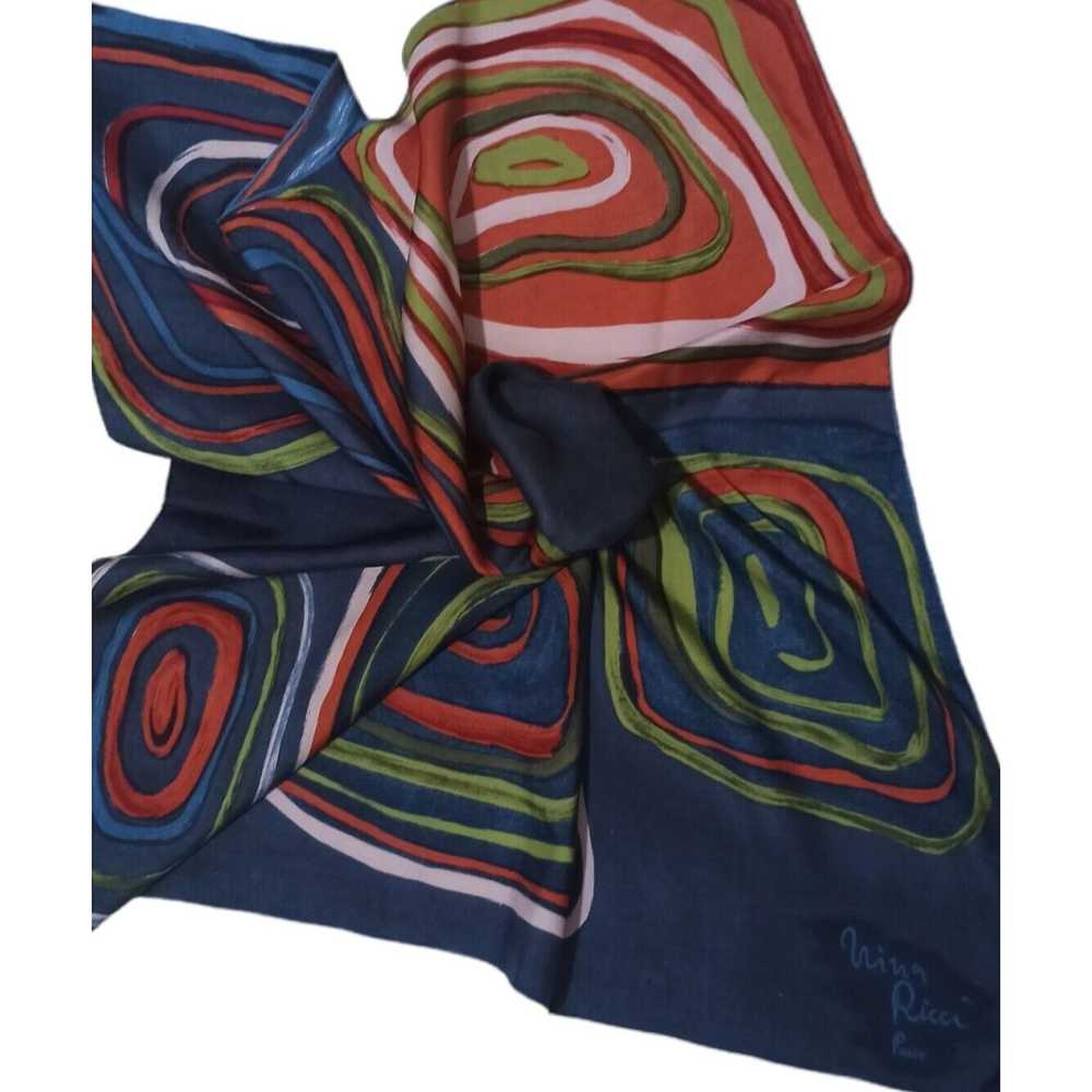 Nina Ricci NINA RICCI Art Silk Scarf ITALY 31"/ 2… - image 3