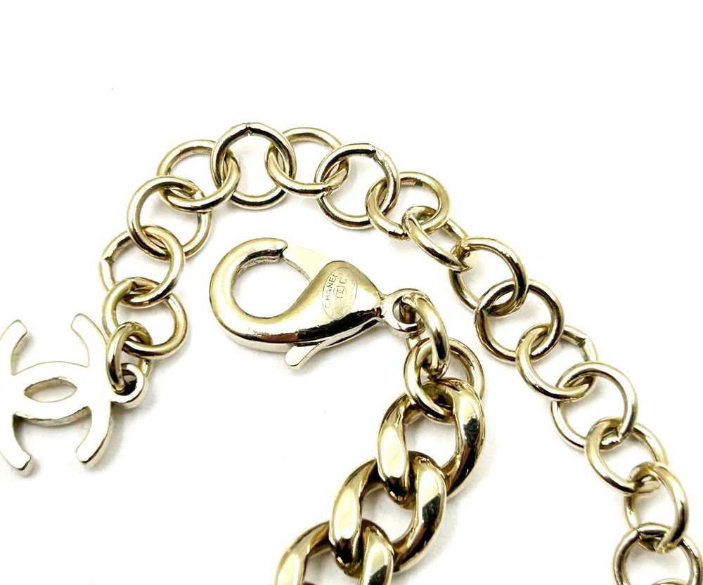 Chanel Chanel Gold CC Heart Crystal Chain Choker … - image 5