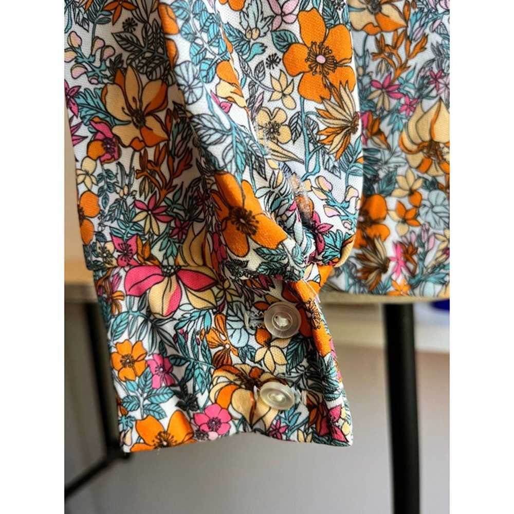 70s floral print wing tip collar shirt vintage - image 5