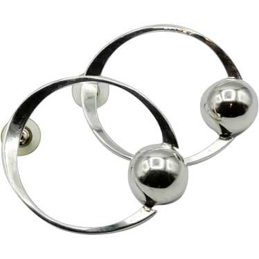 Sterling Statement Ball Hoop Earrings