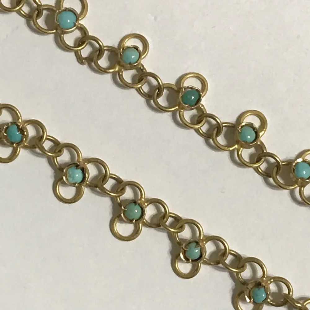 Gorgeous 22K YG Persian Turquoise Vintage Necklace - image 5