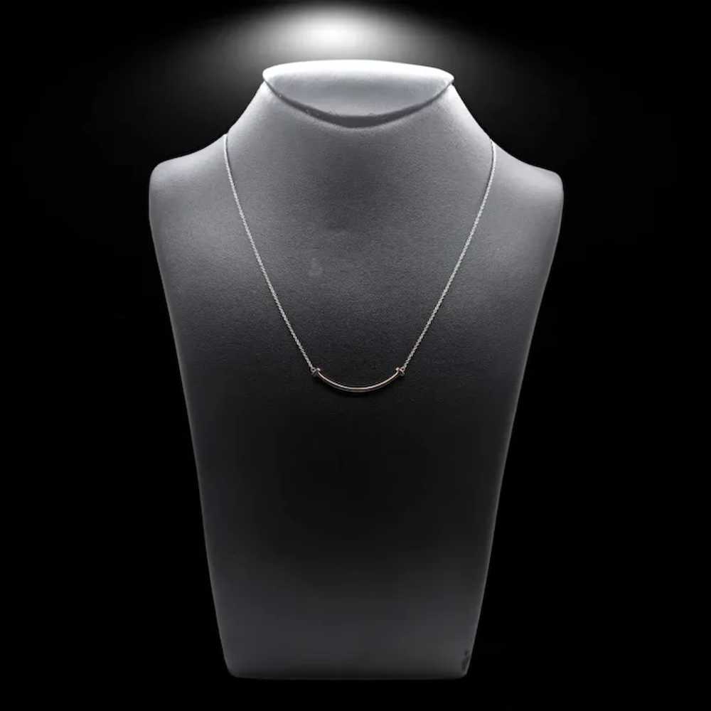 Authentic Tiffany T Smile 18Kt Gold Small Necklac… - image 4