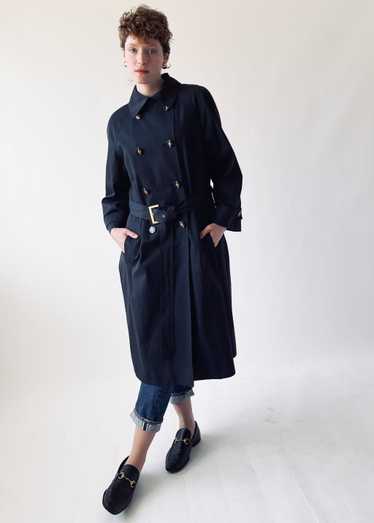 Vintage Louis Féraud Black Trench Coat - image 1