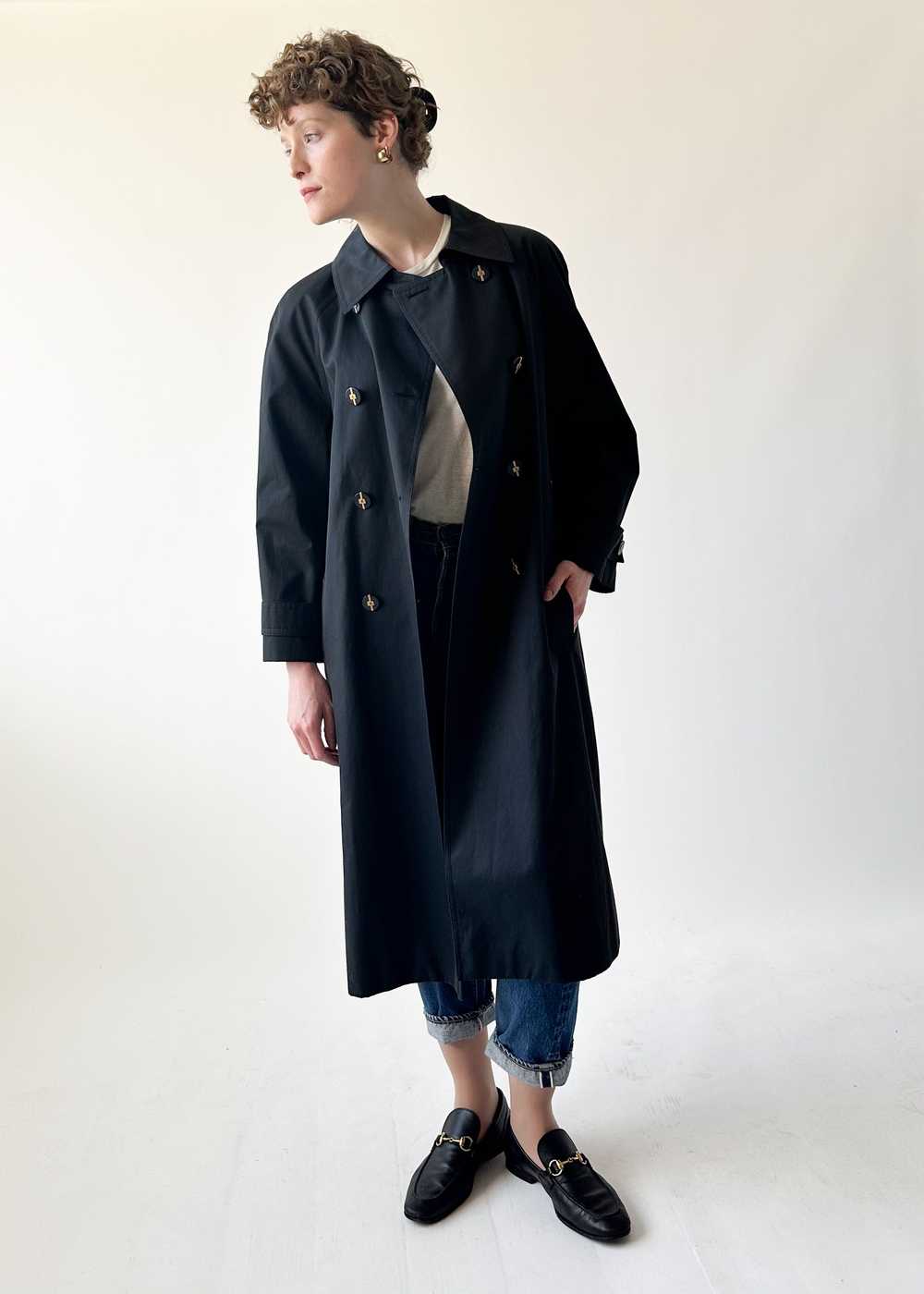 Vintage Louis Féraud Black Trench Coat - image 3