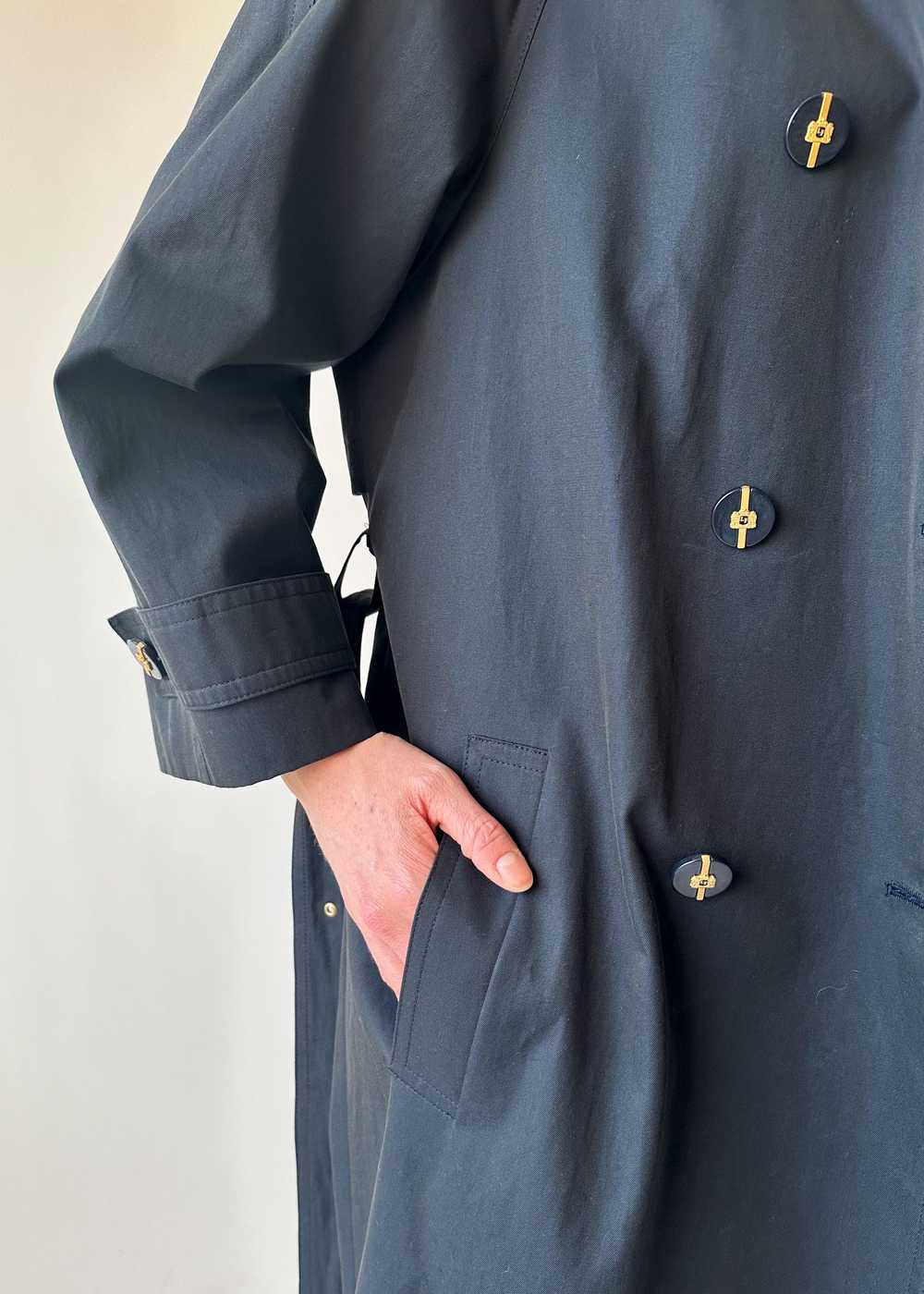 Vintage Louis Féraud Black Trench Coat - image 5