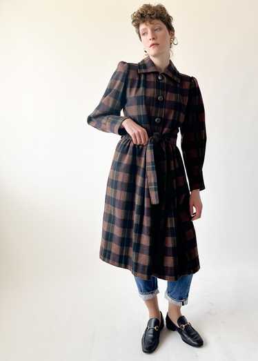 Vintage Yves Saint Laurent Plaid Wool Coat F/W 198