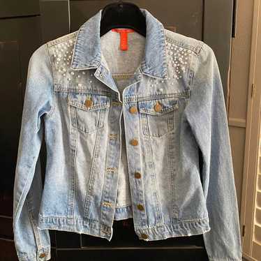 Chelsea and violet puff sleeve best sale denim jacket