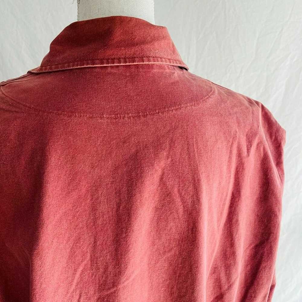 Woolrich Shacket Zip Up Long Sleeve Muted Red Bom… - image 9