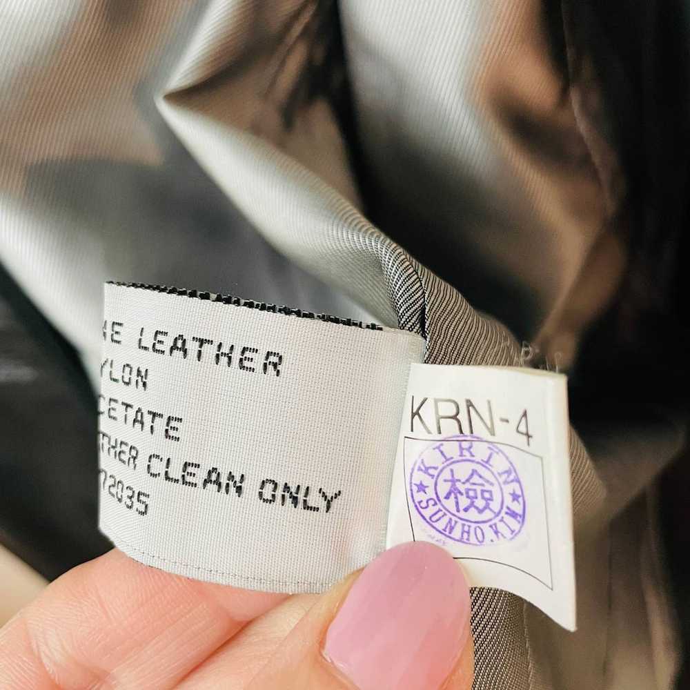 Juliet Michelle Black Leather Midi Length Coat - image 4