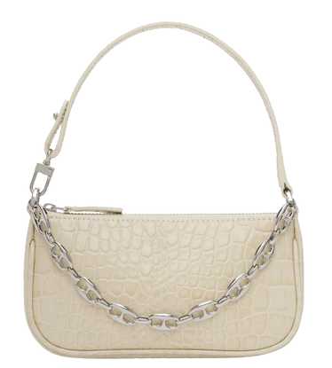 By Far By Far Cream Croc Embossed Leather Mini Rac