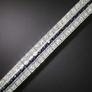 Art Deco Diamond and Synthetic Sapphire Bracelet - image 1