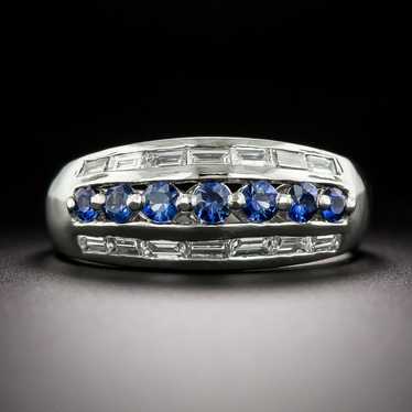 Estate Sapphire and Diamond Three-Row Ring - image 1