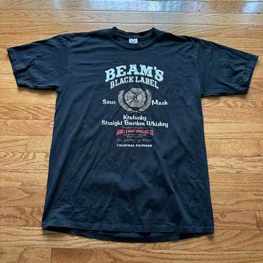 VTG 90s Beam’s Black Label Bourbon Promo Shirt Si… - image 1