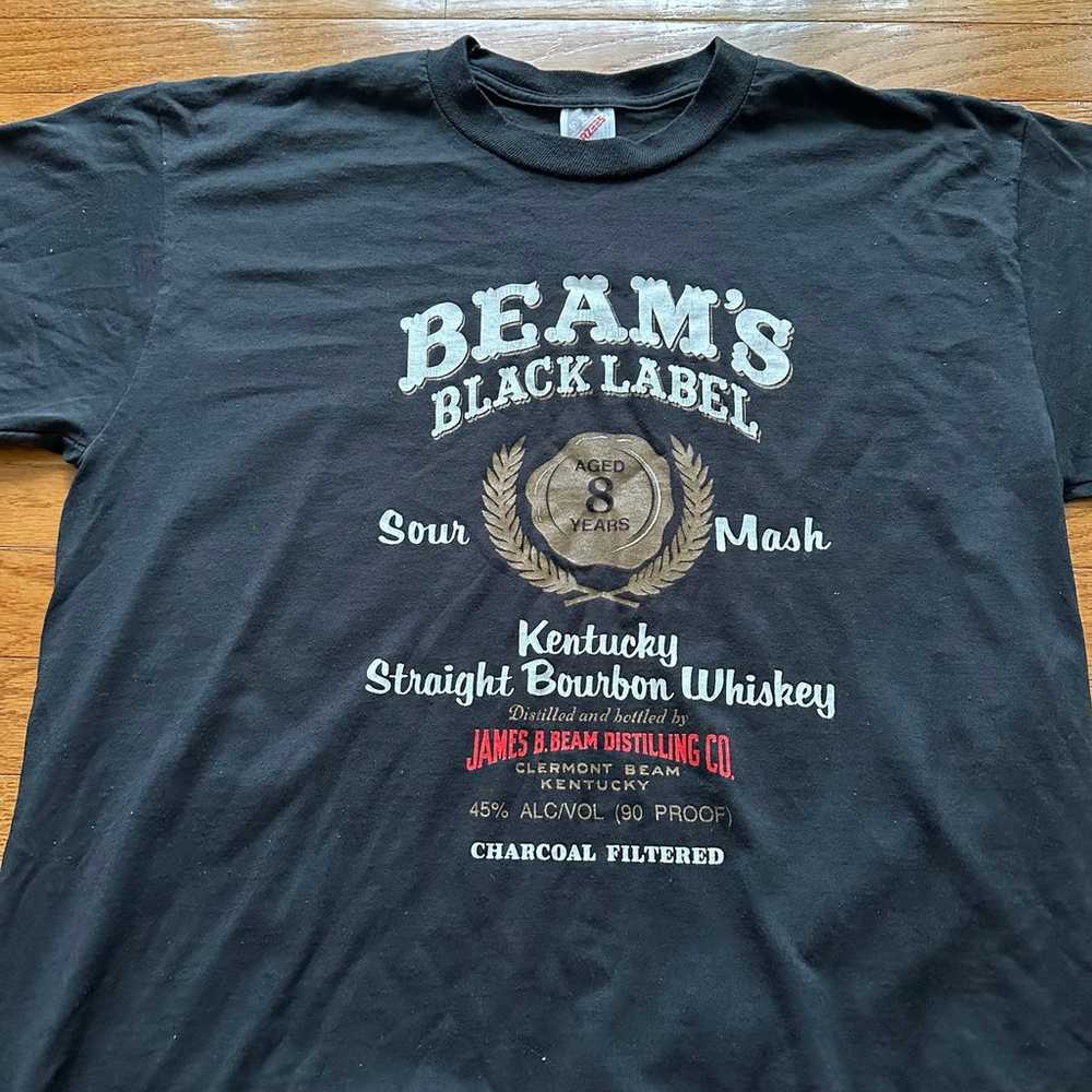VTG 90s Beam’s Black Label Bourbon Promo Shirt Si… - image 2