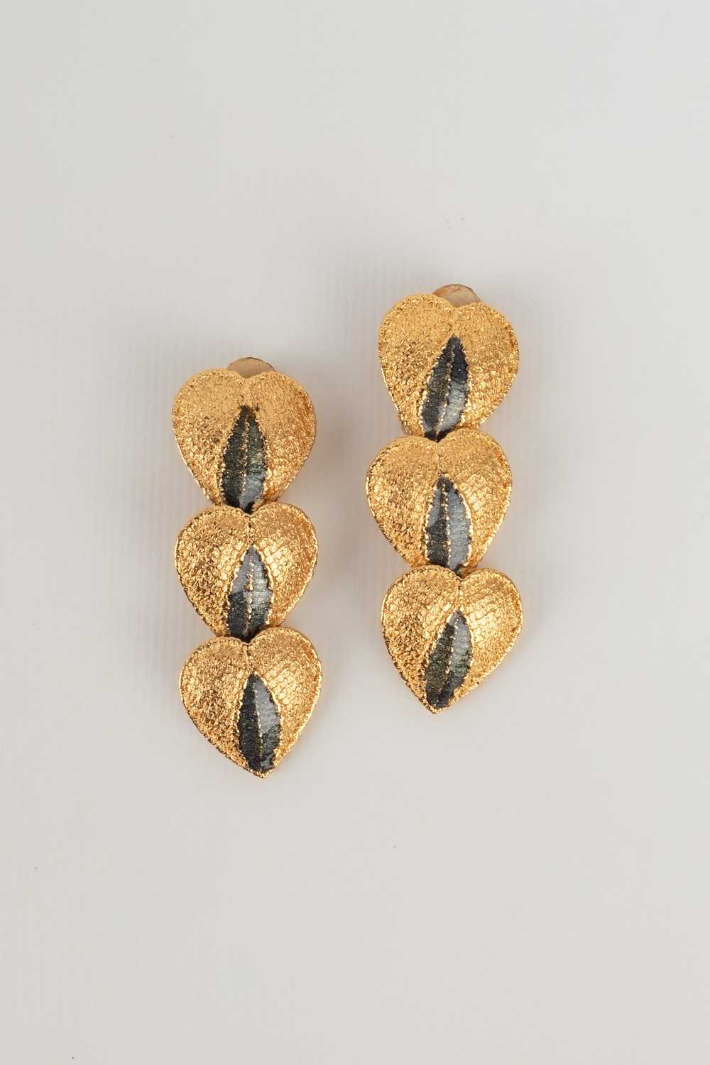 Yves Saint Laurent heart earrings - image 2
