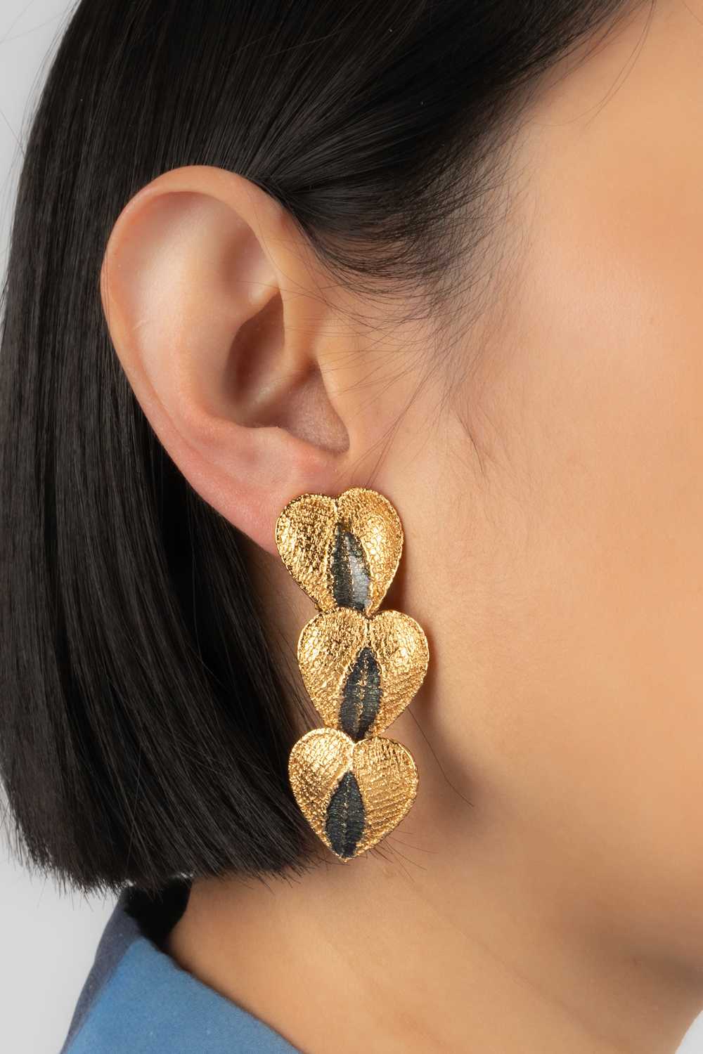 Yves Saint Laurent heart earrings - image 3