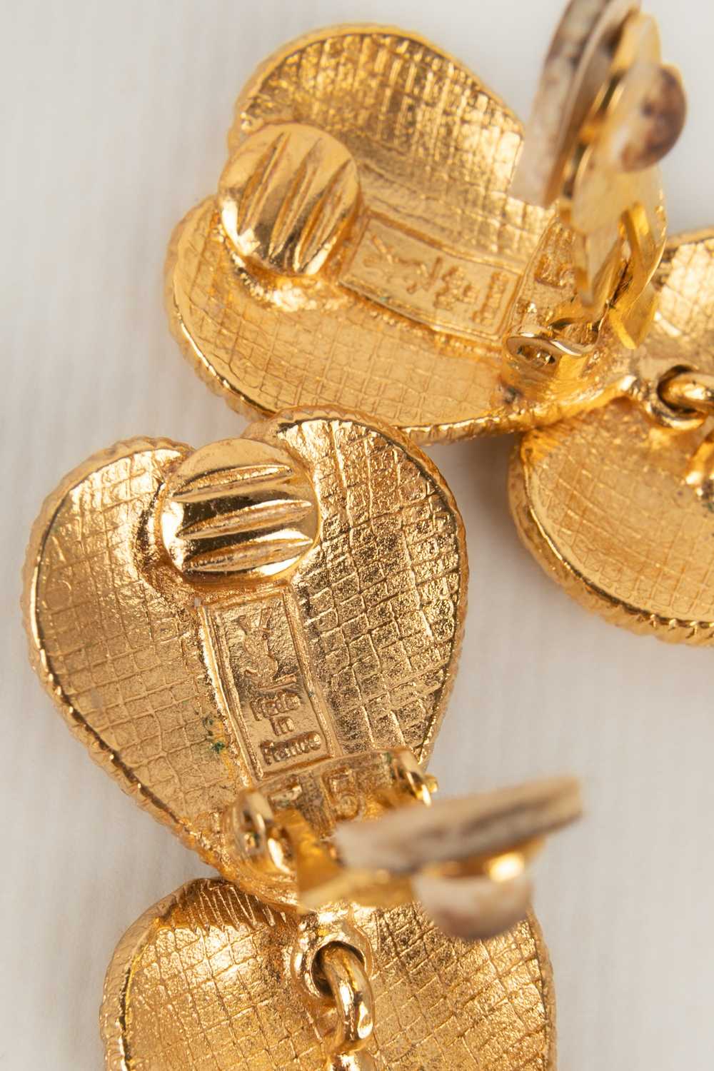 Yves Saint Laurent heart earrings - image 5