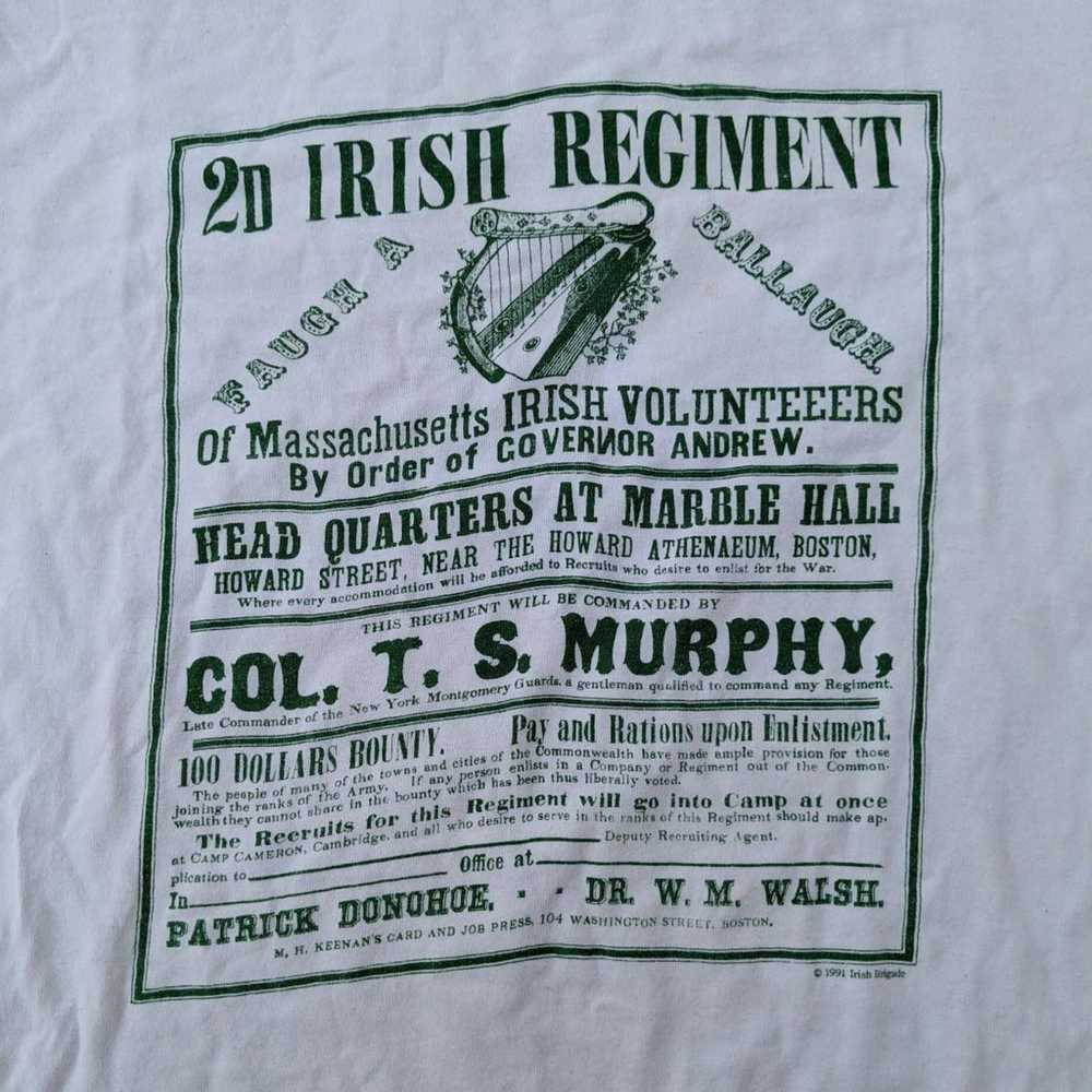 Vintage 90's Massachusetts Irish Regiment Civil W… - image 3