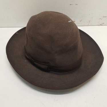 AKUBRA BROWN FELT FEATHER TRIM SNOWY RIVER HAT