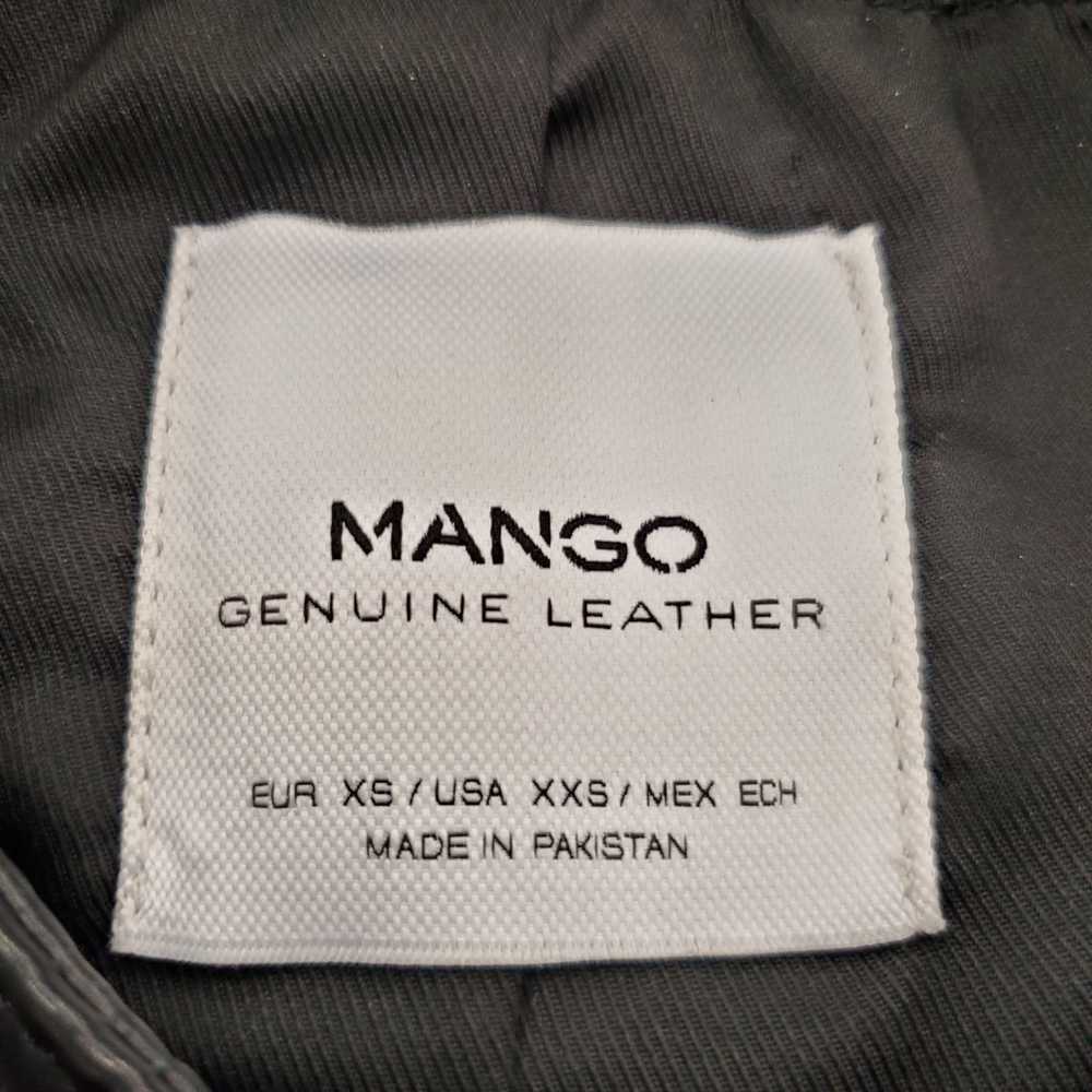 Mango Women Black Leather Jacket XXS - image 3