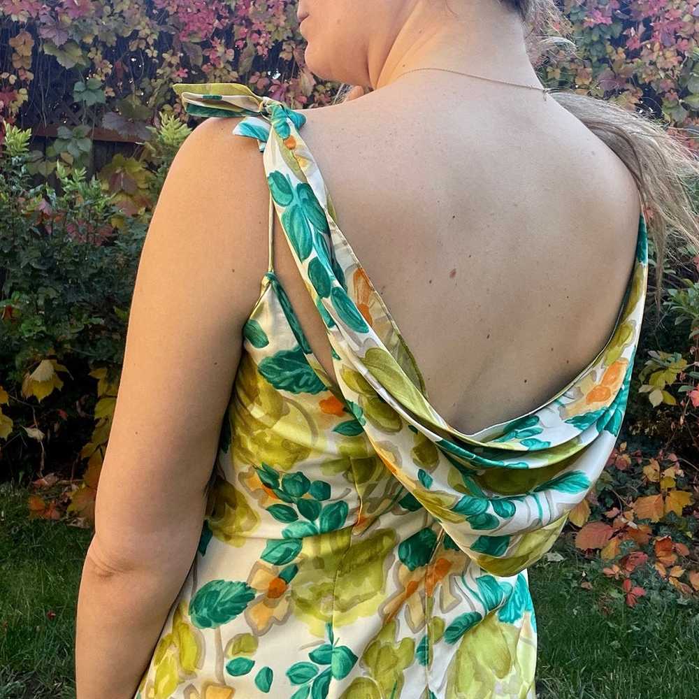 VTG Handmade Floral Gown with Scoop Back Detail - image 9