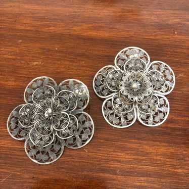 Vintage Steampunk Metal Flower Hair Clip - image 1