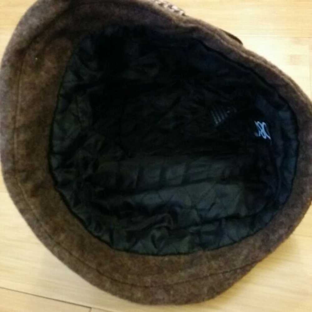 Brown Herringbone Cloche Hat - image 3